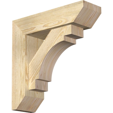 Ekena Millwork Merced Slat Rough Sawn Bracket w/ Offset Brace, Douglas Fir, 6"W x 20"D x 20"H BKT0604X20X20MRC06RDF